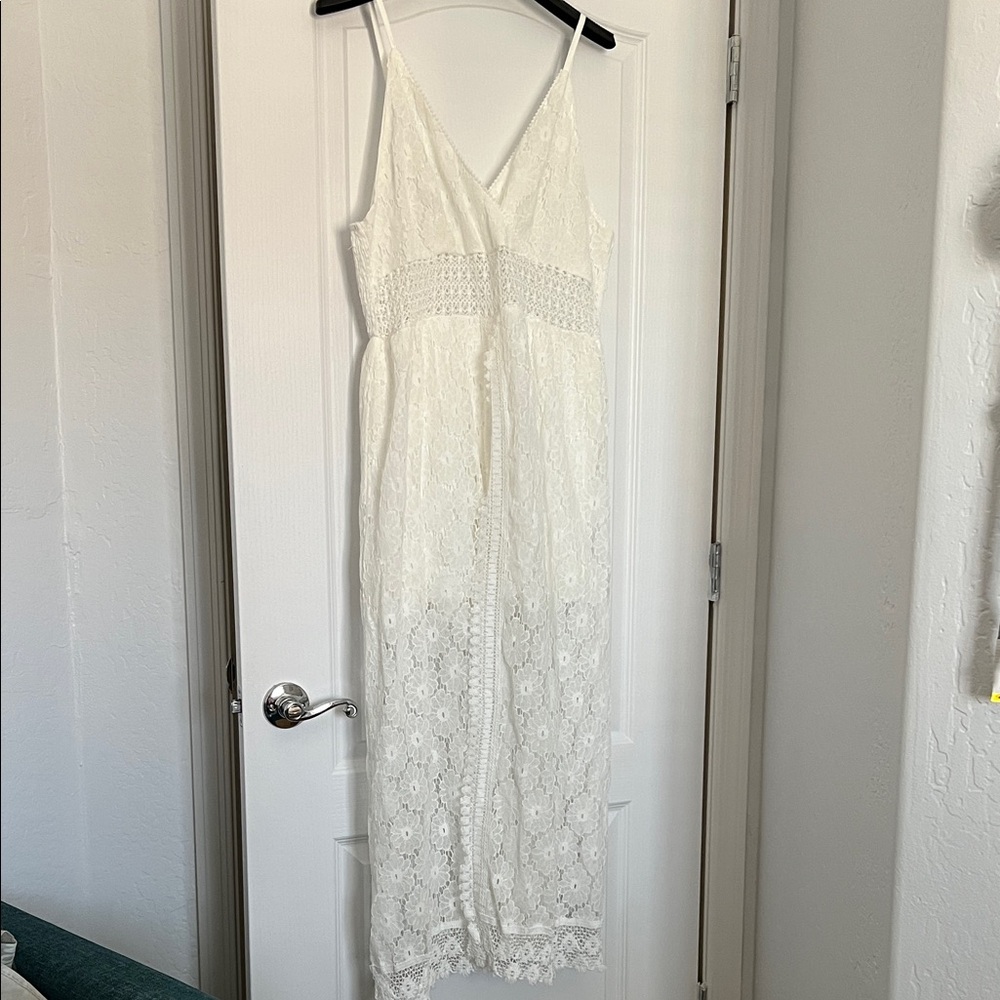 Cupshe White Lace Maxi Dress